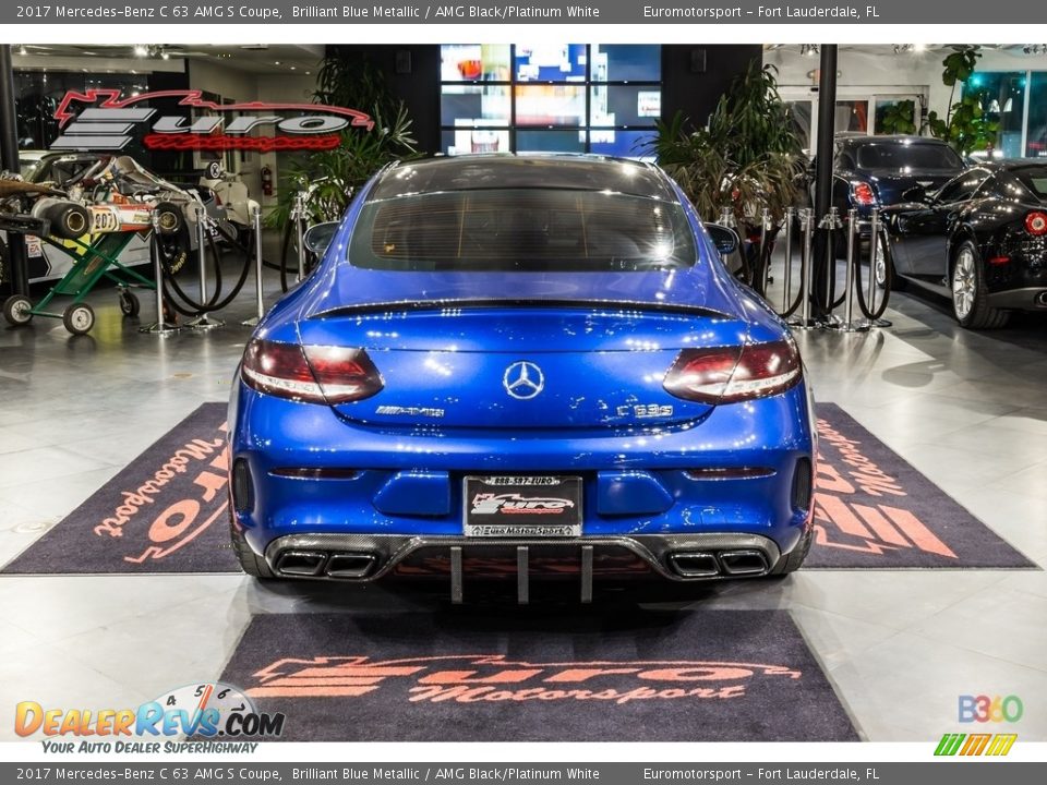 2017 Mercedes-Benz C 63 AMG S Coupe Brilliant Blue Metallic / AMG Black/Platinum White Photo #11