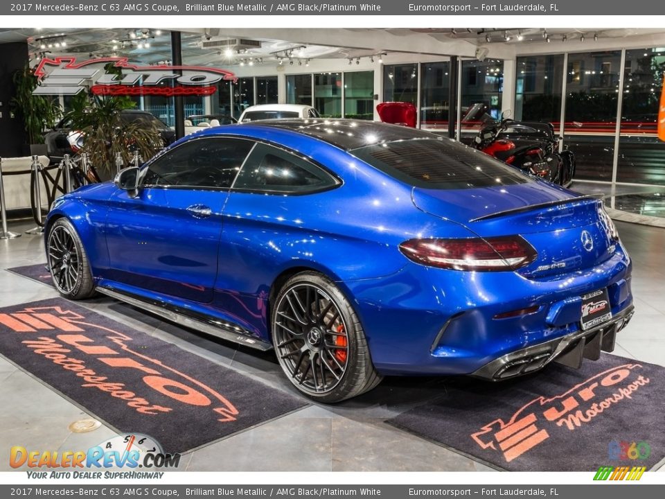2017 Mercedes-Benz C 63 AMG S Coupe Brilliant Blue Metallic / AMG Black/Platinum White Photo #12