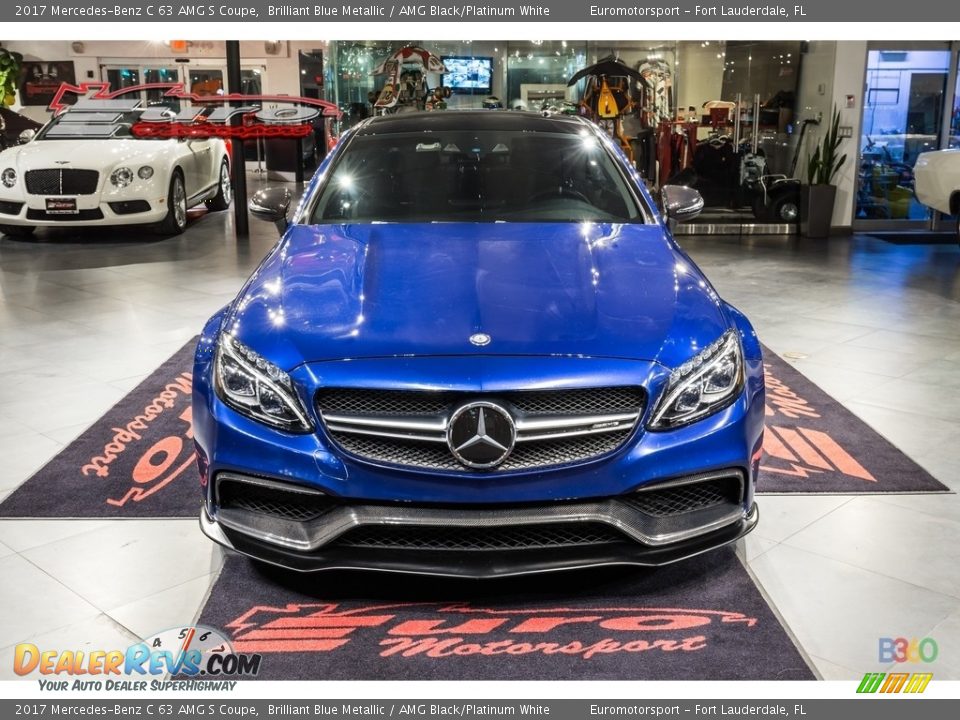 2017 Mercedes-Benz C 63 AMG S Coupe Brilliant Blue Metallic / AMG Black/Platinum White Photo #14