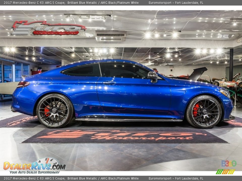 2017 Mercedes-Benz C 63 AMG S Coupe Brilliant Blue Metallic / AMG Black/Platinum White Photo #15