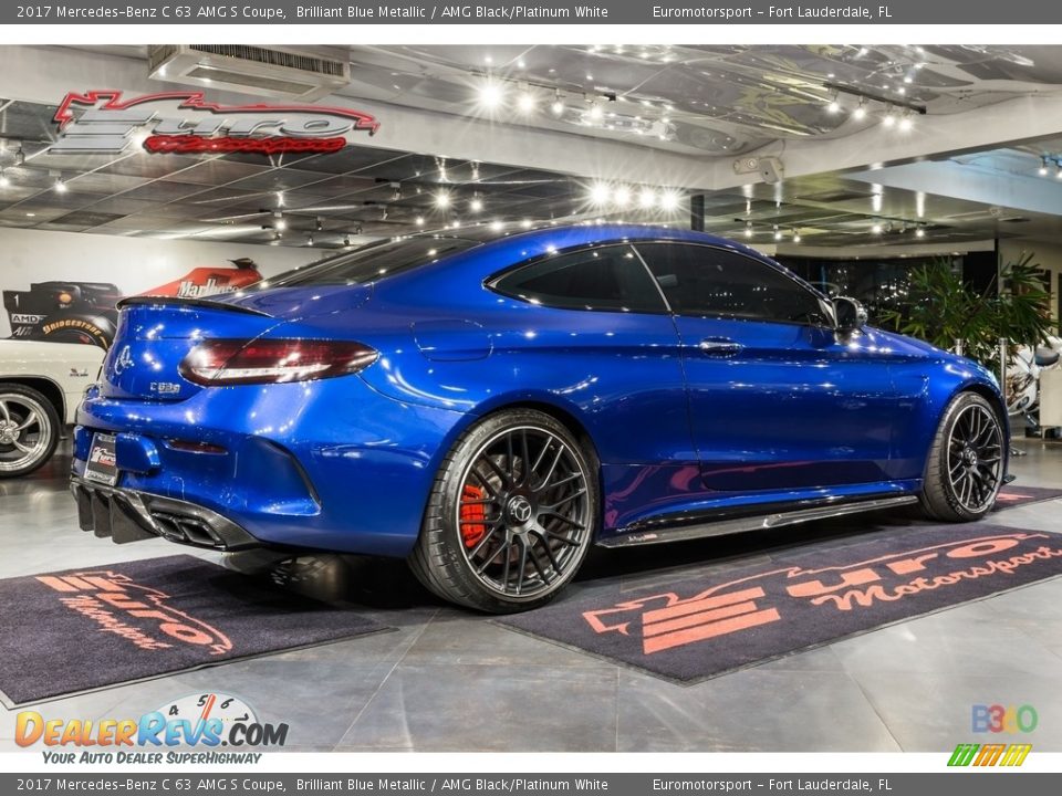 2017 Mercedes-Benz C 63 AMG S Coupe Brilliant Blue Metallic / AMG Black/Platinum White Photo #16