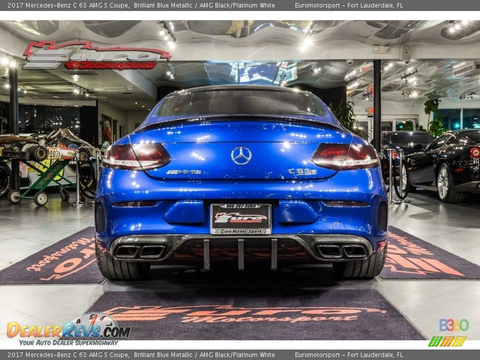 2017 Mercedes-Benz C 63 AMG S Coupe Brilliant Blue Metallic / AMG Black/Platinum White Photo #17