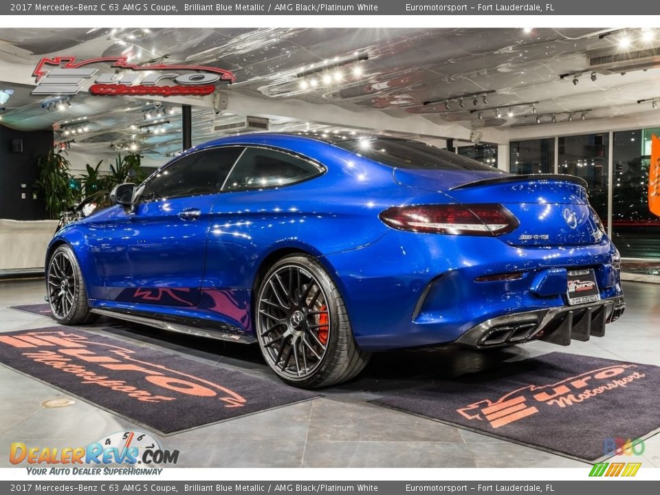 2017 Mercedes-Benz C 63 AMG S Coupe Brilliant Blue Metallic / AMG Black/Platinum White Photo #18