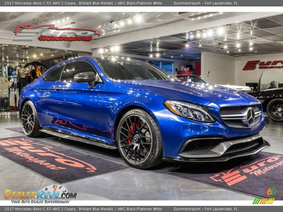 2017 Mercedes-Benz C 63 AMG S Coupe Brilliant Blue Metallic / AMG Black/Platinum White Photo #20