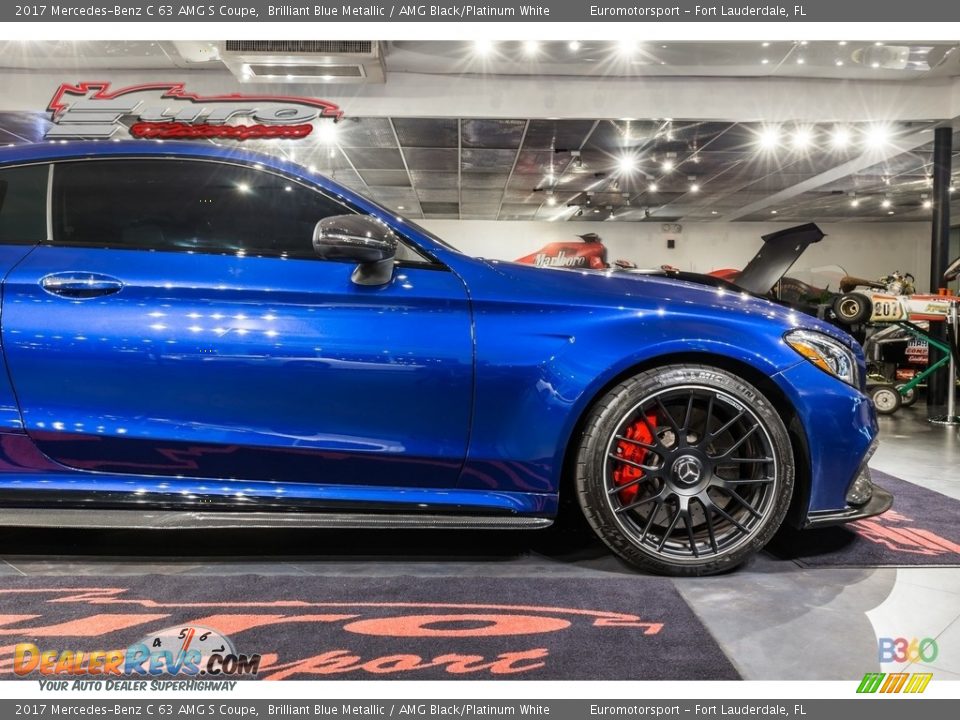 2017 Mercedes-Benz C 63 AMG S Coupe Brilliant Blue Metallic / AMG Black/Platinum White Photo #21