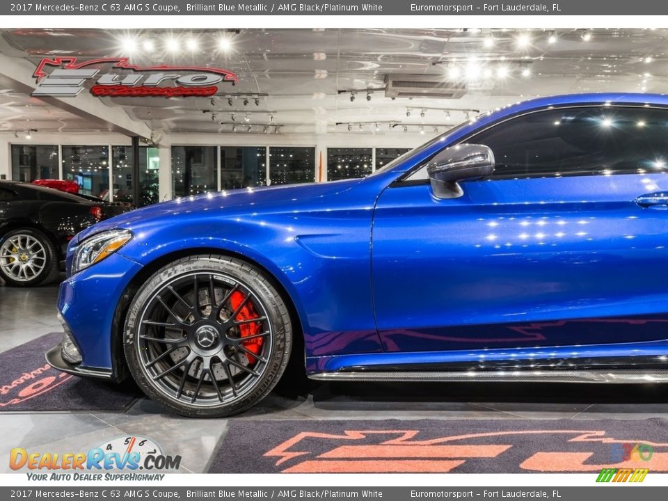 2017 Mercedes-Benz C 63 AMG S Coupe Brilliant Blue Metallic / AMG Black/Platinum White Photo #23