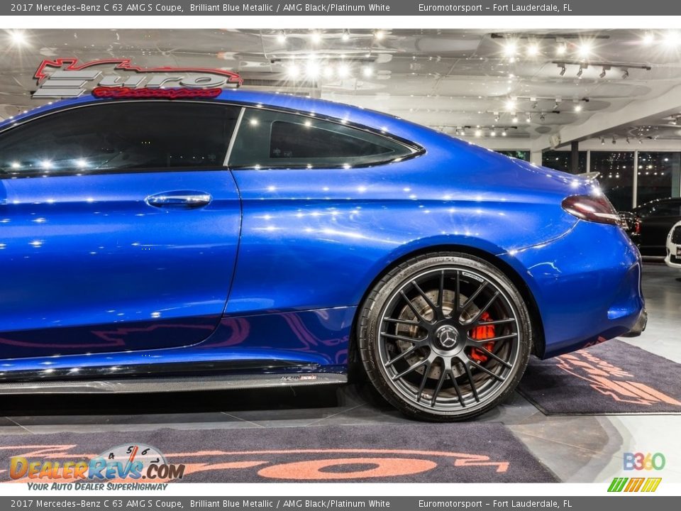 2017 Mercedes-Benz C 63 AMG S Coupe Brilliant Blue Metallic / AMG Black/Platinum White Photo #24