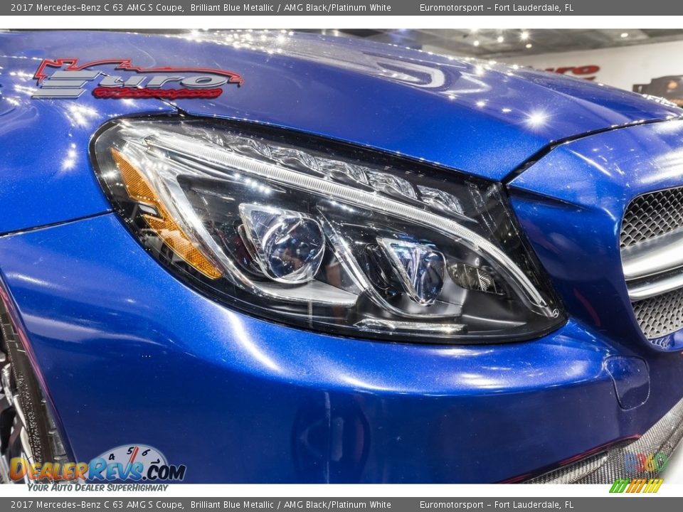 2017 Mercedes-Benz C 63 AMG S Coupe Brilliant Blue Metallic / AMG Black/Platinum White Photo #25
