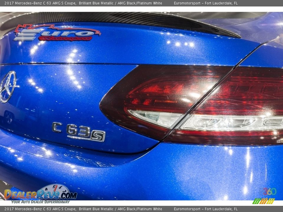 2017 Mercedes-Benz C 63 AMG S Coupe Brilliant Blue Metallic / AMG Black/Platinum White Photo #27