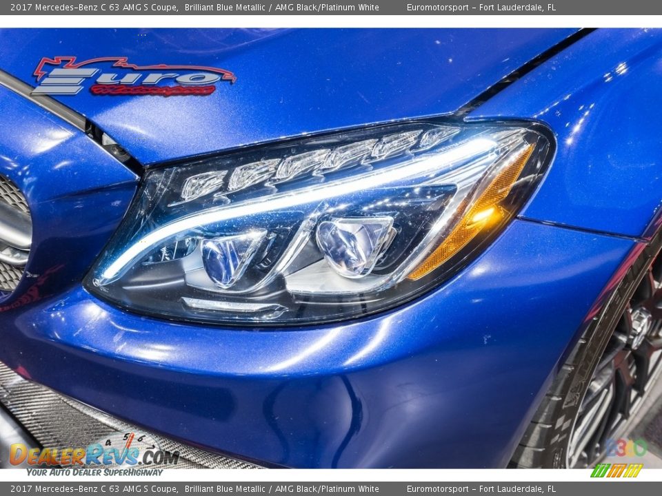 2017 Mercedes-Benz C 63 AMG S Coupe Brilliant Blue Metallic / AMG Black/Platinum White Photo #31
