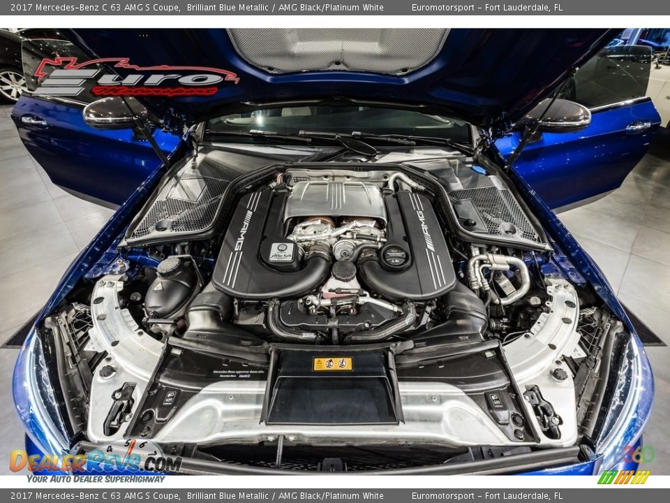2017 Mercedes-Benz C 63 AMG S Coupe Brilliant Blue Metallic / AMG Black/Platinum White Photo #32