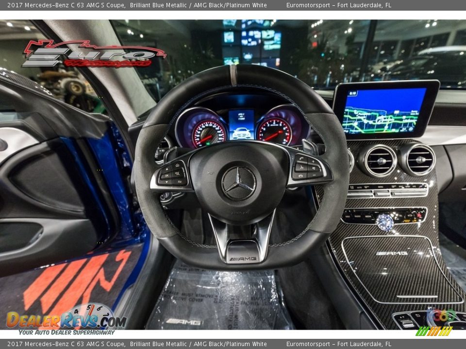 2017 Mercedes-Benz C 63 AMG S Coupe Brilliant Blue Metallic / AMG Black/Platinum White Photo #33