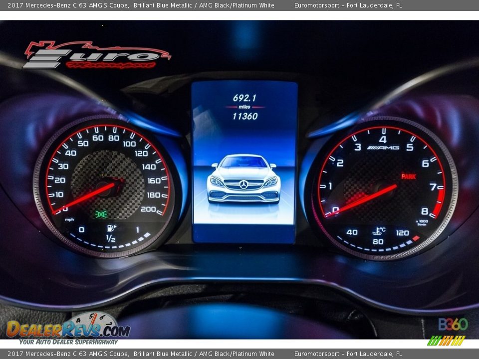 2017 Mercedes-Benz C 63 AMG S Coupe Brilliant Blue Metallic / AMG Black/Platinum White Photo #34