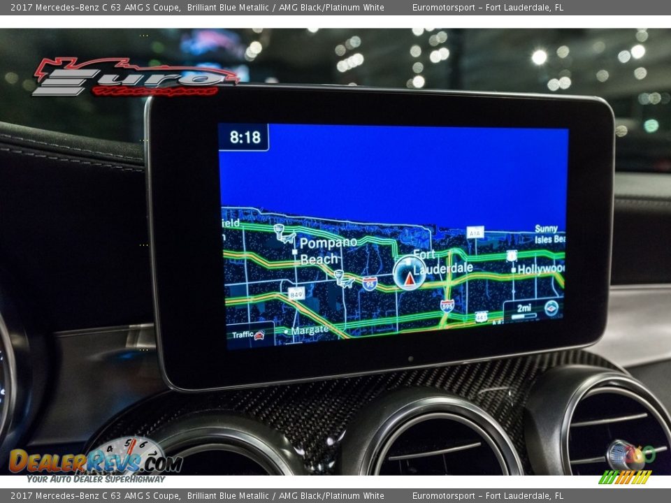 2017 Mercedes-Benz C 63 AMG S Coupe Brilliant Blue Metallic / AMG Black/Platinum White Photo #35