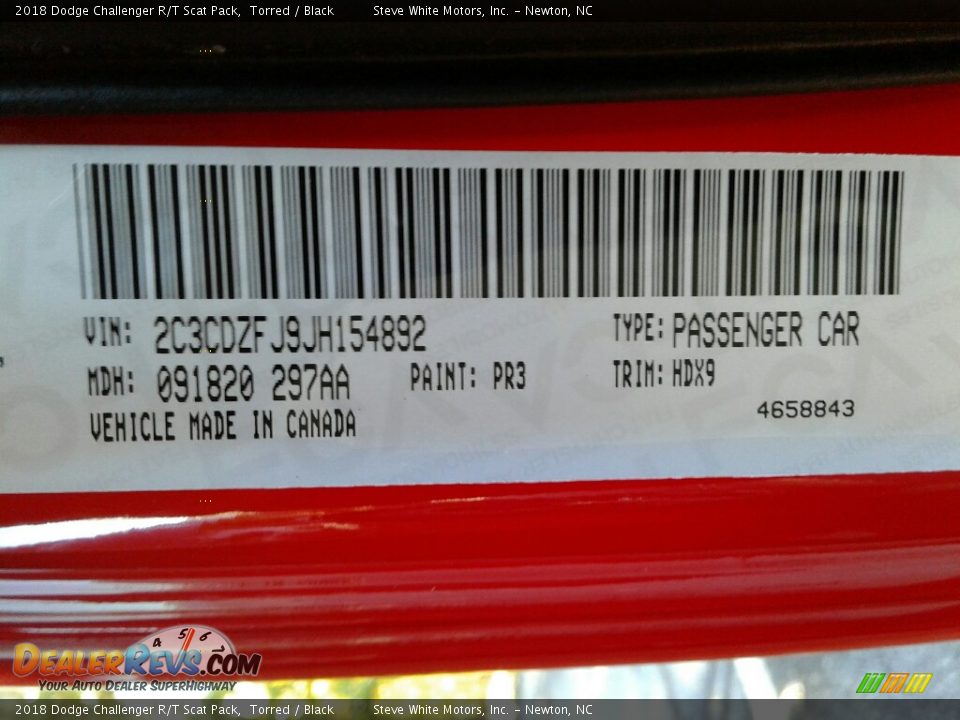 2018 Dodge Challenger R/T Scat Pack Torred / Black Photo #32