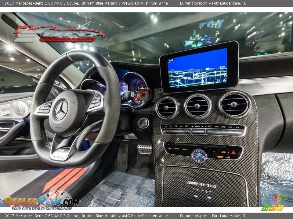 2017 Mercedes-Benz C 63 AMG S Coupe Brilliant Blue Metallic / AMG Black/Platinum White Photo #36