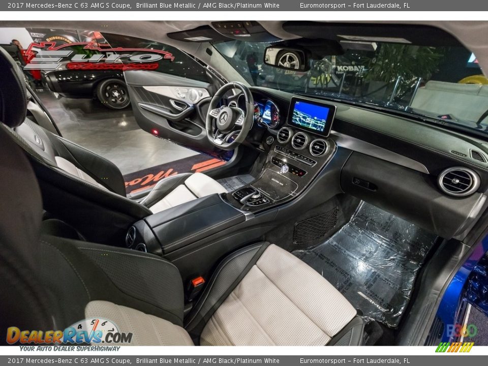 2017 Mercedes-Benz C 63 AMG S Coupe Brilliant Blue Metallic / AMG Black/Platinum White Photo #38