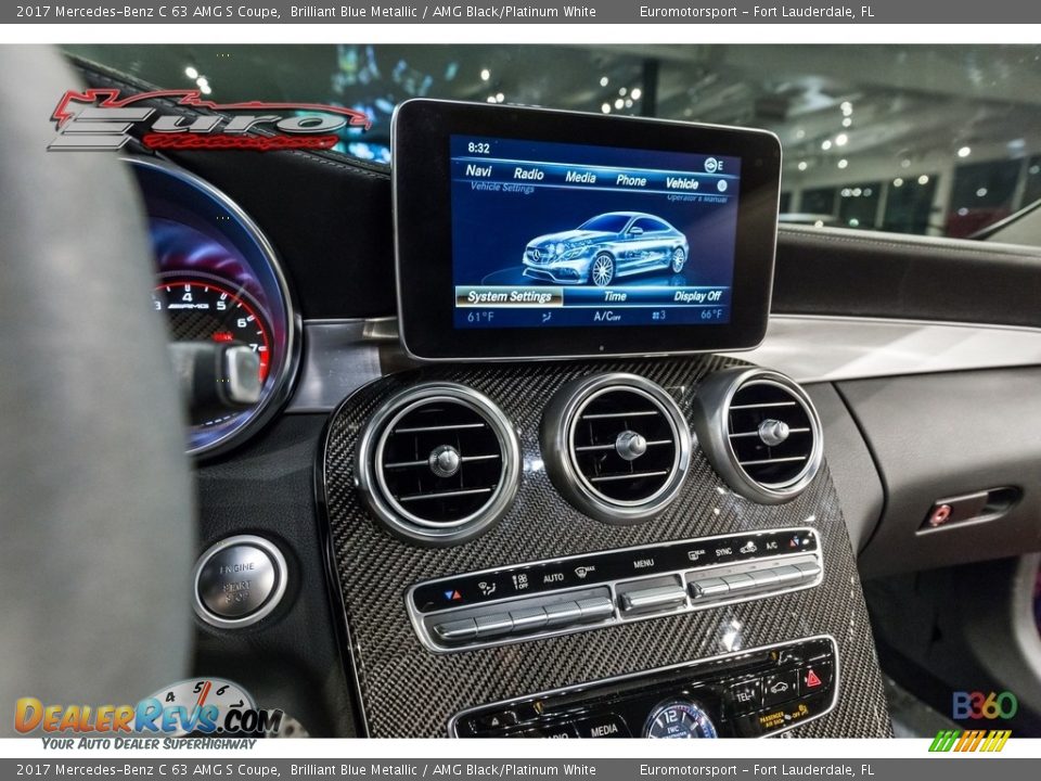 2017 Mercedes-Benz C 63 AMG S Coupe Brilliant Blue Metallic / AMG Black/Platinum White Photo #43