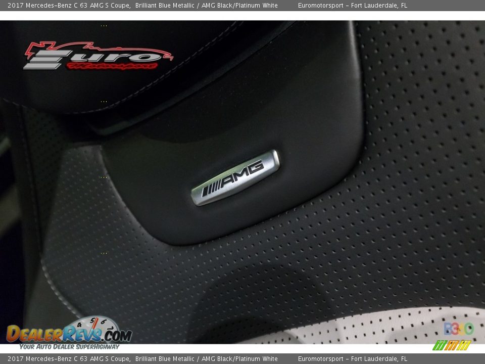 2017 Mercedes-Benz C 63 AMG S Coupe Brilliant Blue Metallic / AMG Black/Platinum White Photo #46