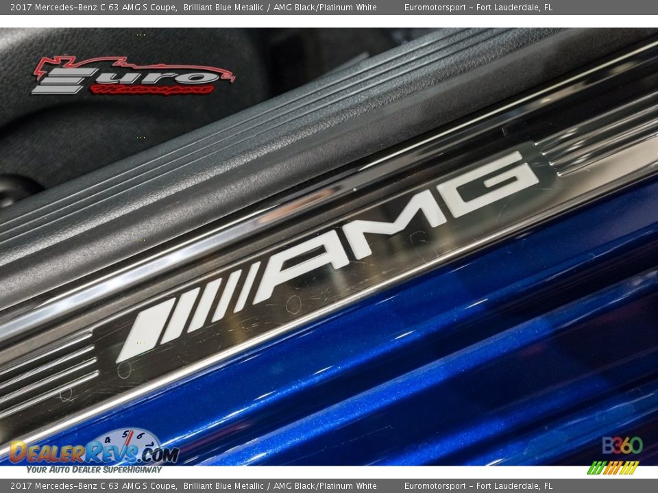 2017 Mercedes-Benz C 63 AMG S Coupe Brilliant Blue Metallic / AMG Black/Platinum White Photo #47