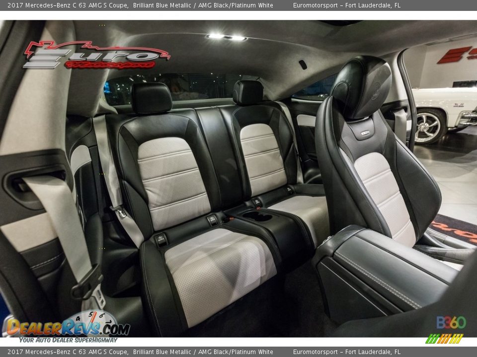 2017 Mercedes-Benz C 63 AMG S Coupe Brilliant Blue Metallic / AMG Black/Platinum White Photo #48