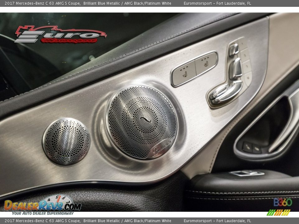 2017 Mercedes-Benz C 63 AMG S Coupe Brilliant Blue Metallic / AMG Black/Platinum White Photo #49