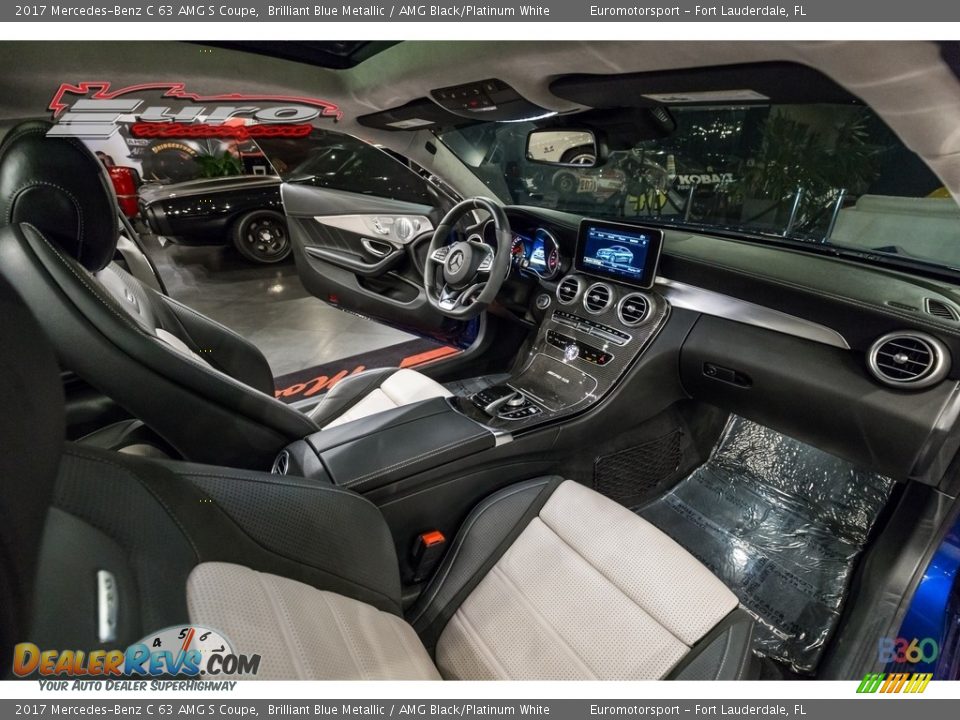 2017 Mercedes-Benz C 63 AMG S Coupe Brilliant Blue Metallic / AMG Black/Platinum White Photo #52
