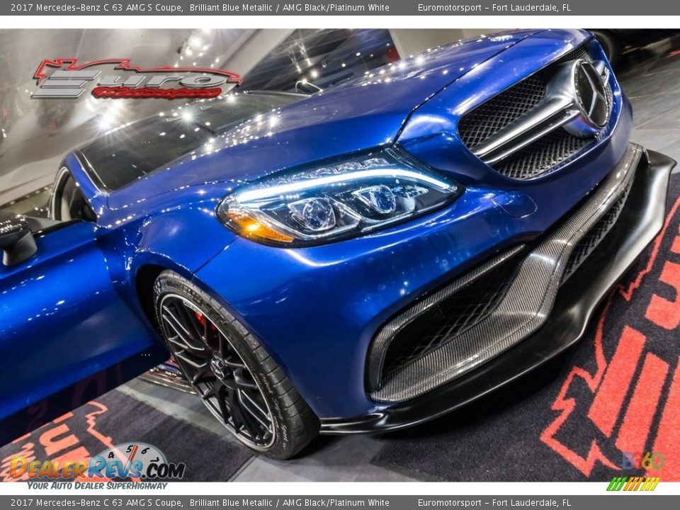2017 Mercedes-Benz C 63 AMG S Coupe Brilliant Blue Metallic / AMG Black/Platinum White Photo #55