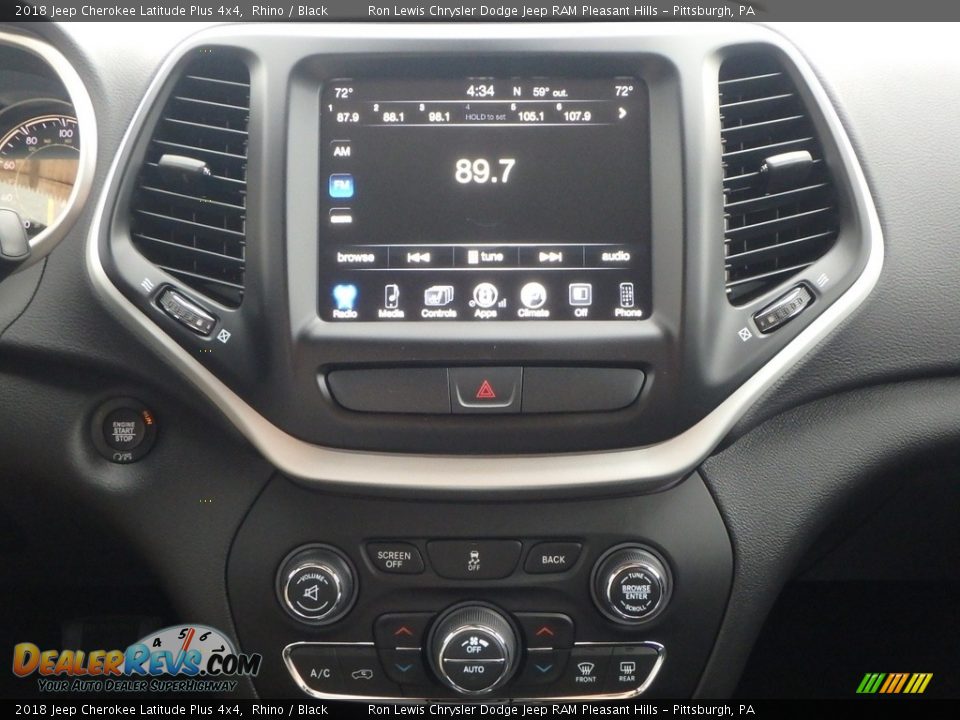 2018 Jeep Cherokee Latitude Plus 4x4 Rhino / Black Photo #17