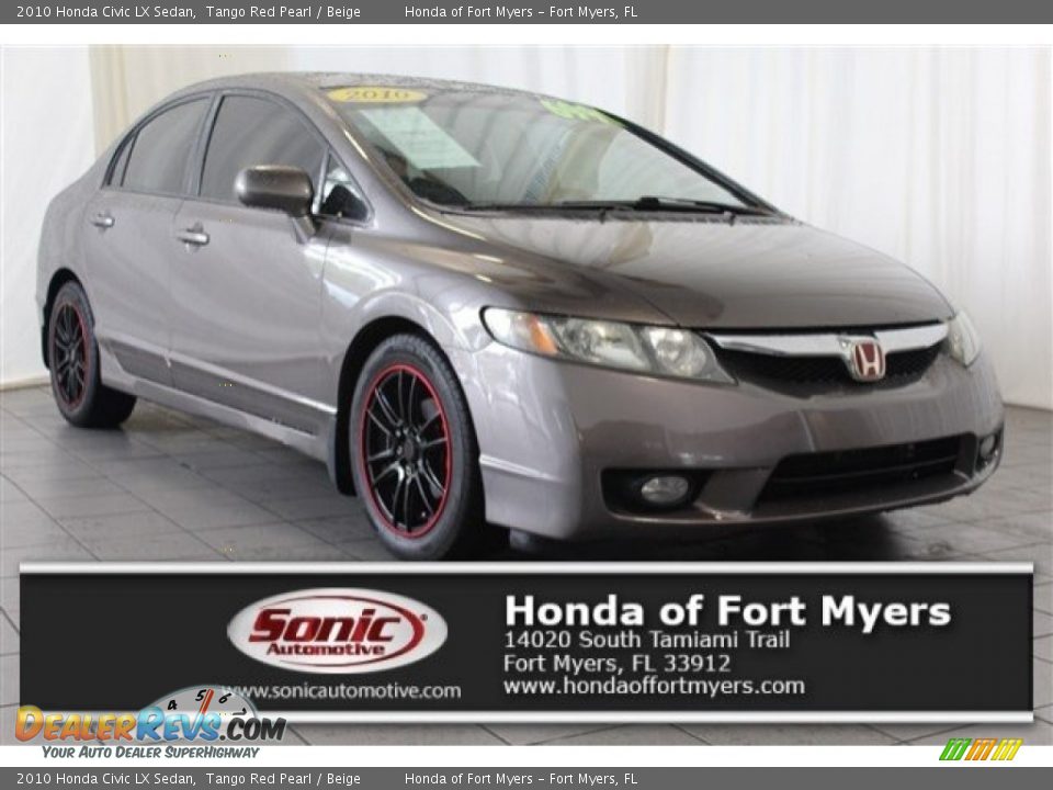 2010 Honda Civic LX Sedan Tango Red Pearl / Beige Photo #1