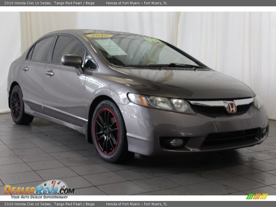 2010 Honda Civic LX Sedan Tango Red Pearl / Beige Photo #2