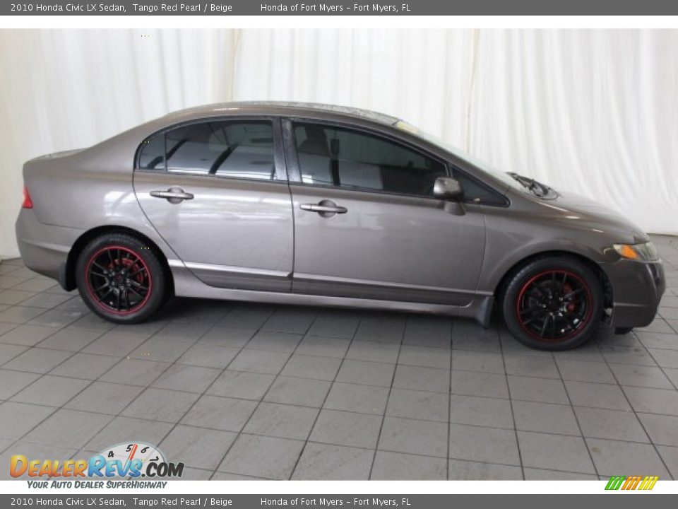 2010 Honda Civic LX Sedan Tango Red Pearl / Beige Photo #3