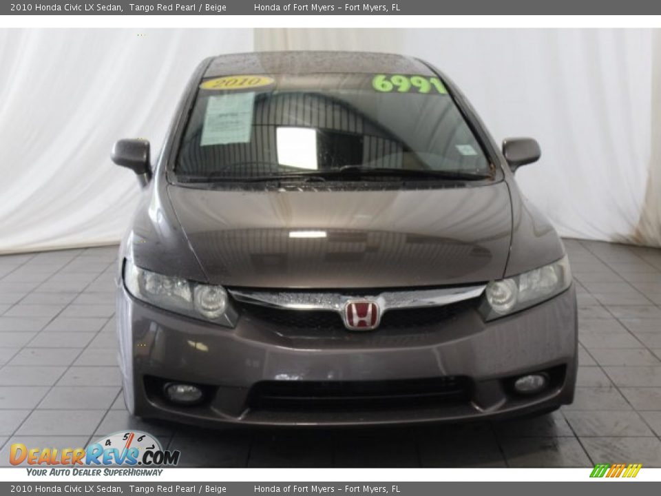 2010 Honda Civic LX Sedan Tango Red Pearl / Beige Photo #4