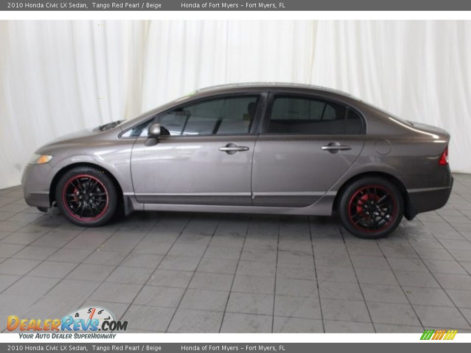 2010 Honda Civic LX Sedan Tango Red Pearl / Beige Photo #5