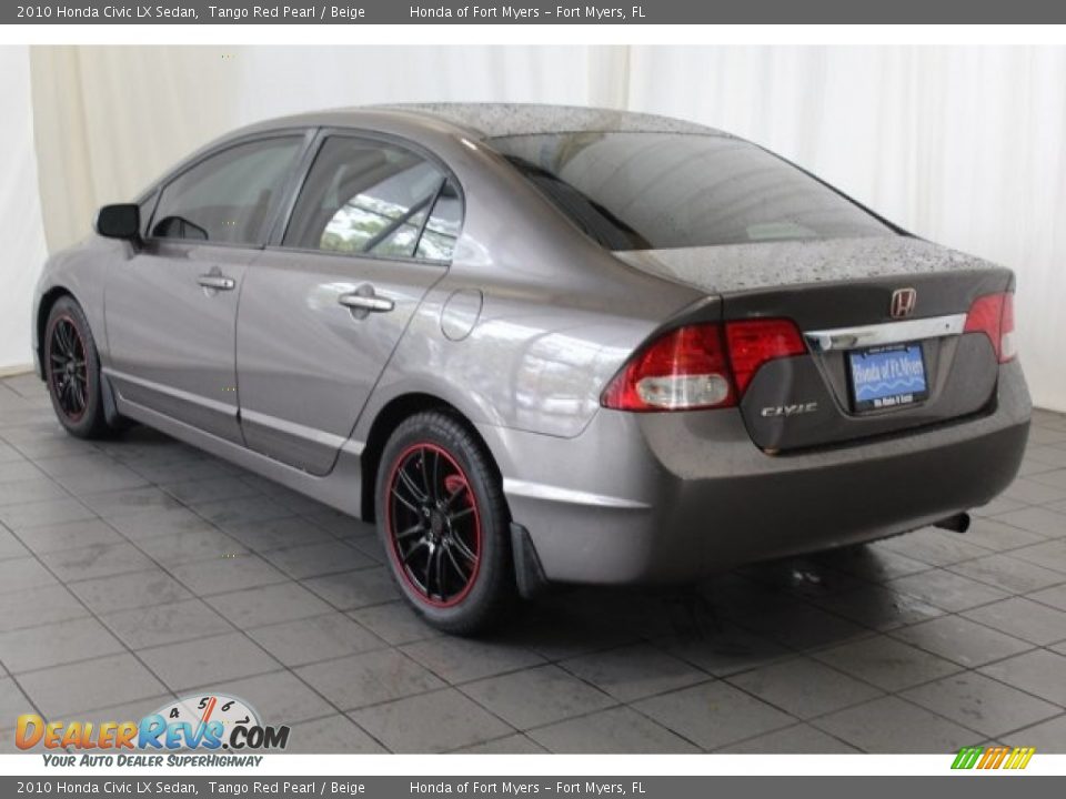 2010 Honda Civic LX Sedan Tango Red Pearl / Beige Photo #6