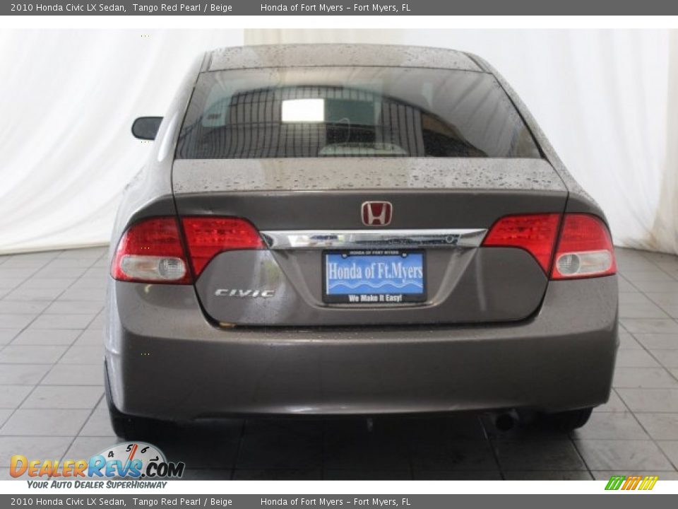 2010 Honda Civic LX Sedan Tango Red Pearl / Beige Photo #7
