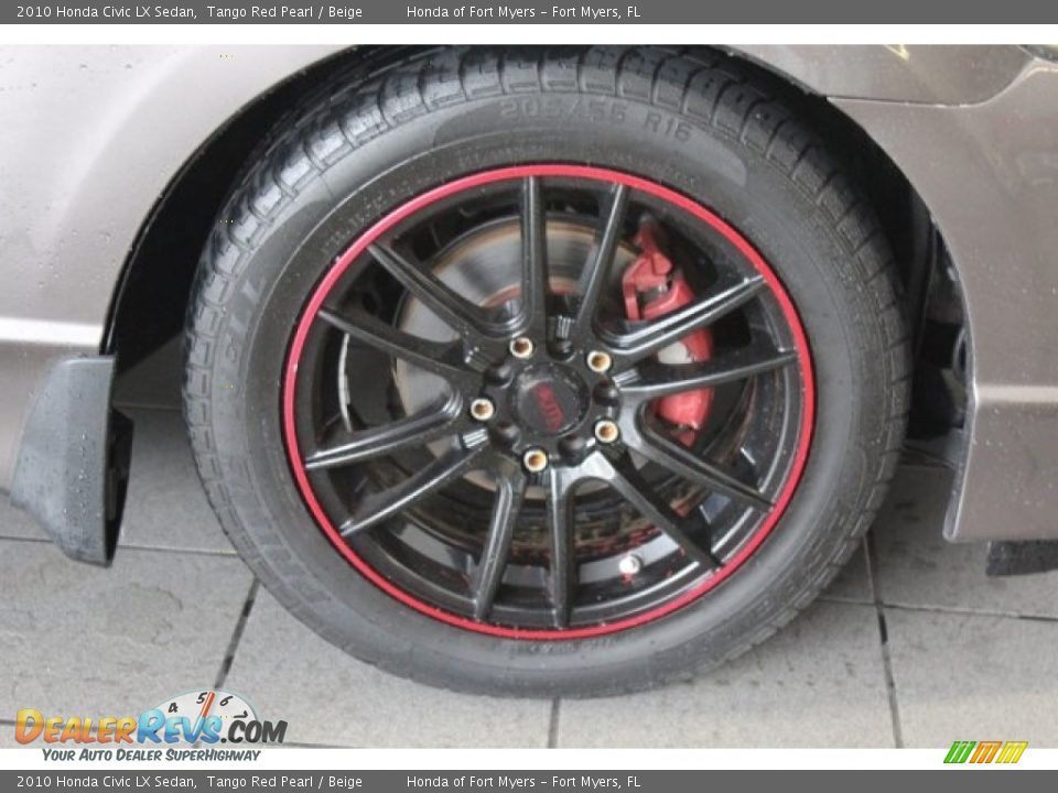 2010 Honda Civic LX Sedan Tango Red Pearl / Beige Photo #8