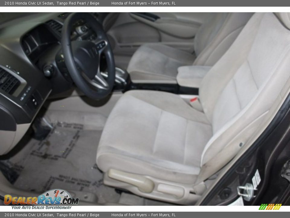 2010 Honda Civic LX Sedan Tango Red Pearl / Beige Photo #11