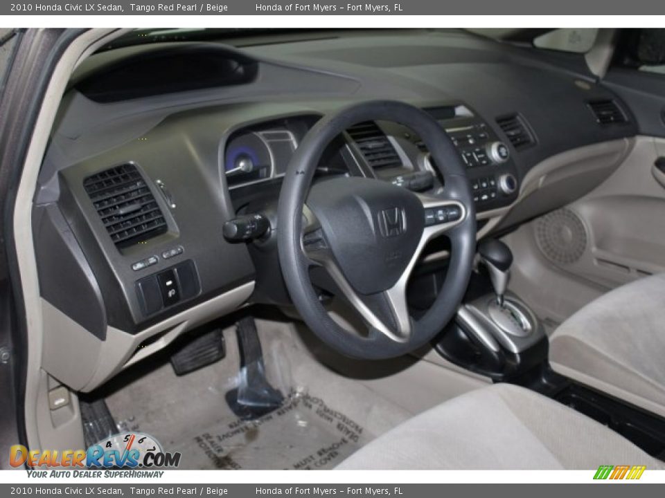 2010 Honda Civic LX Sedan Tango Red Pearl / Beige Photo #12