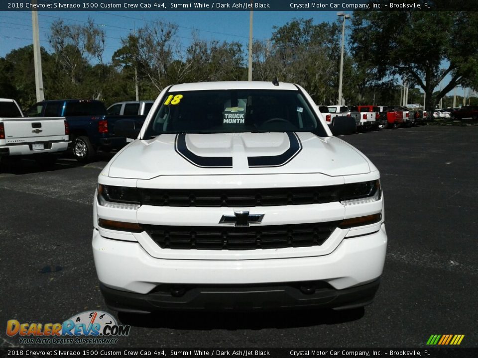 2018 Chevrolet Silverado 1500 Custom Crew Cab 4x4 Summit White / Dark Ash/Jet Black Photo #8
