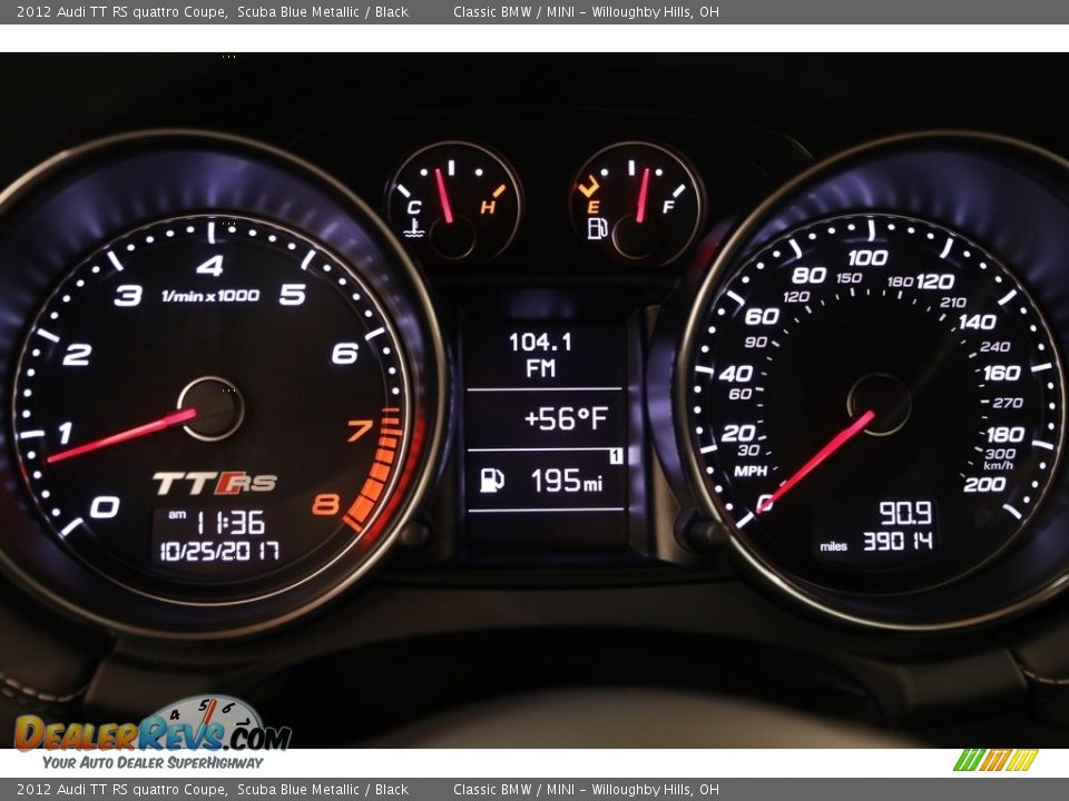 2012 Audi TT RS quattro Coupe Scuba Blue Metallic / Black Photo #11