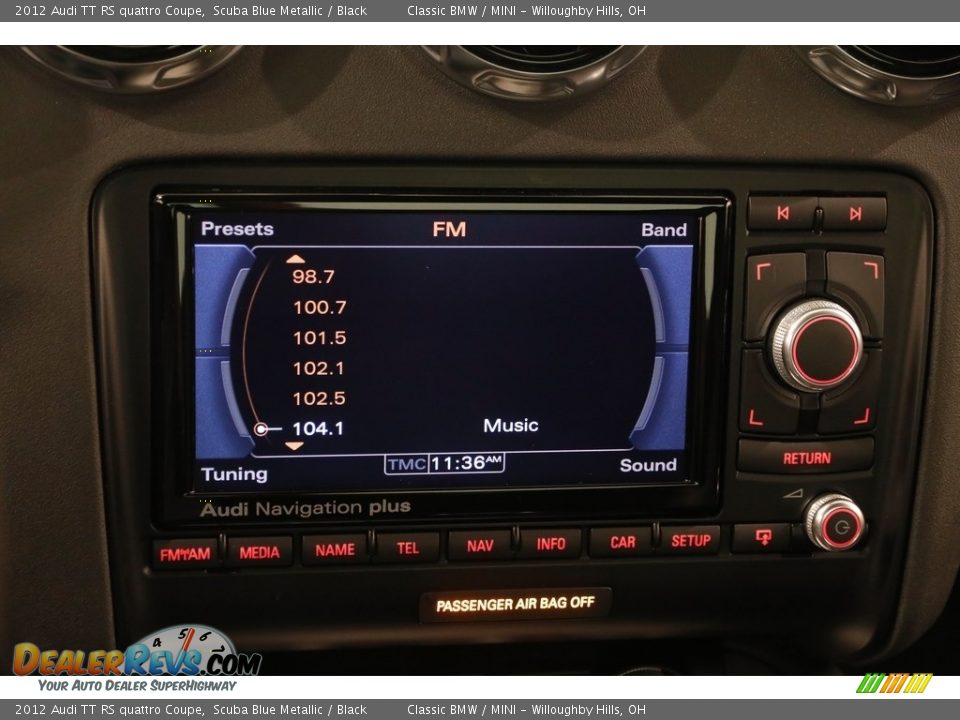 2012 Audi TT RS quattro Coupe Scuba Blue Metallic / Black Photo #14