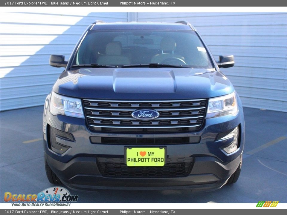 2017 Ford Explorer FWD Blue Jeans / Medium Light Camel Photo #2
