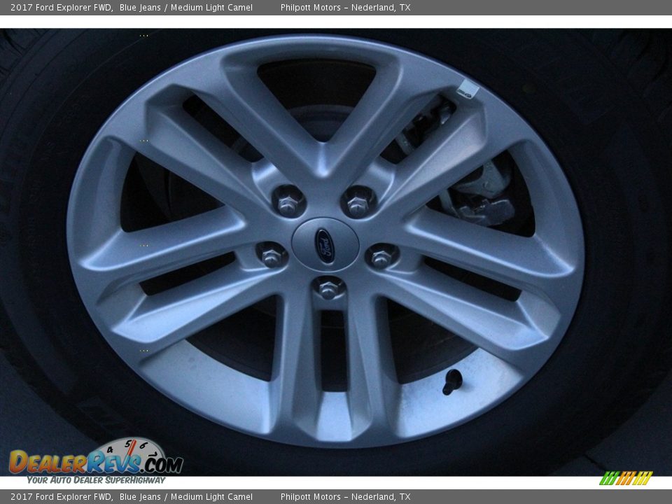 2017 Ford Explorer FWD Blue Jeans / Medium Light Camel Photo #5