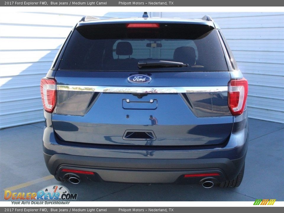 2017 Ford Explorer FWD Blue Jeans / Medium Light Camel Photo #7