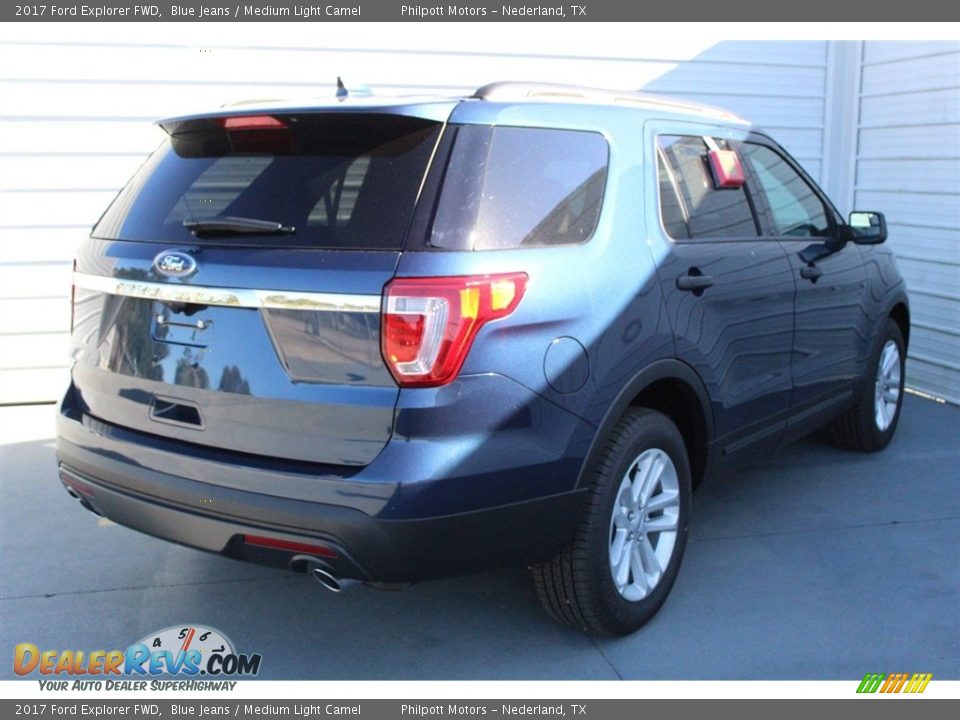 2017 Ford Explorer FWD Blue Jeans / Medium Light Camel Photo #8