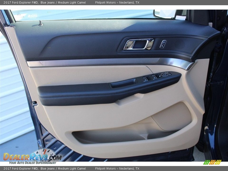 2017 Ford Explorer FWD Blue Jeans / Medium Light Camel Photo #9