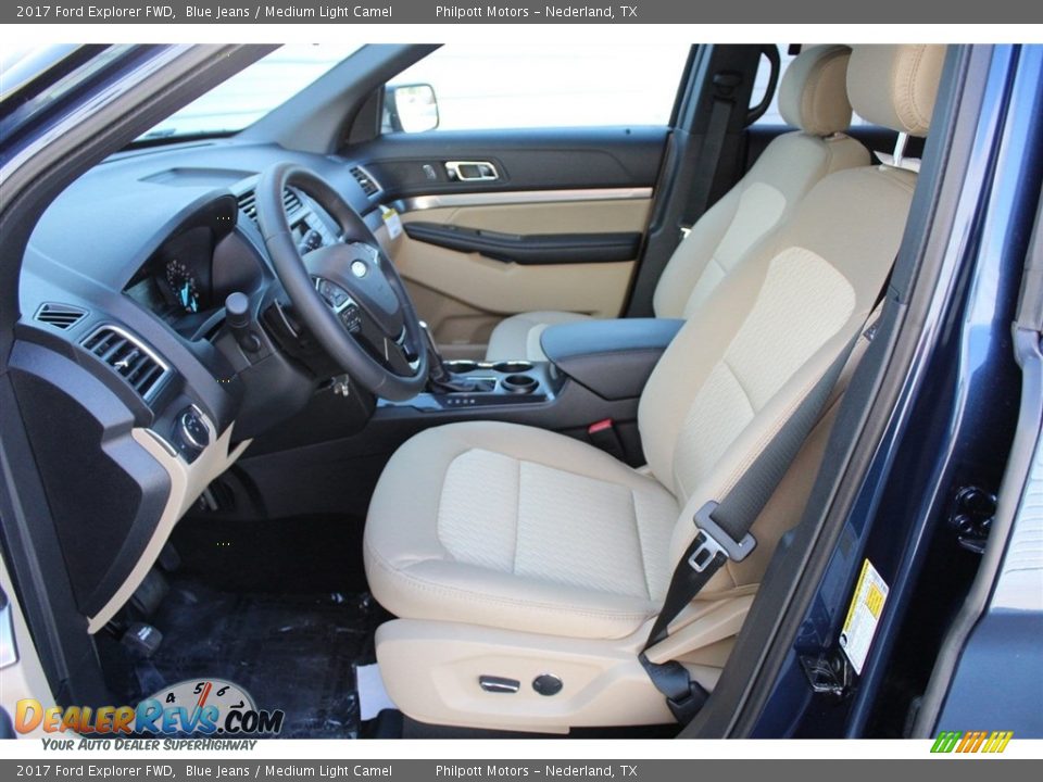 2017 Ford Explorer FWD Blue Jeans / Medium Light Camel Photo #11