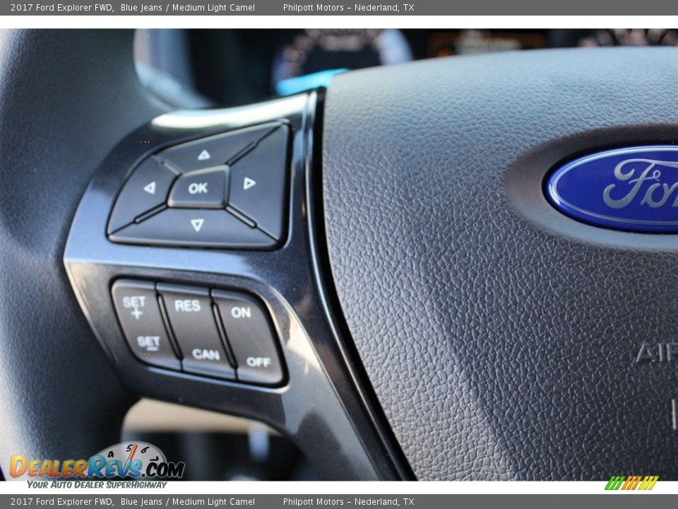 2017 Ford Explorer FWD Blue Jeans / Medium Light Camel Photo #17