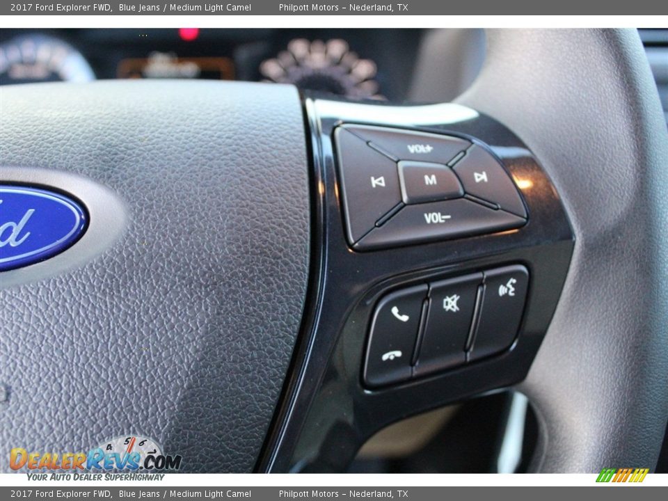 2017 Ford Explorer FWD Blue Jeans / Medium Light Camel Photo #18